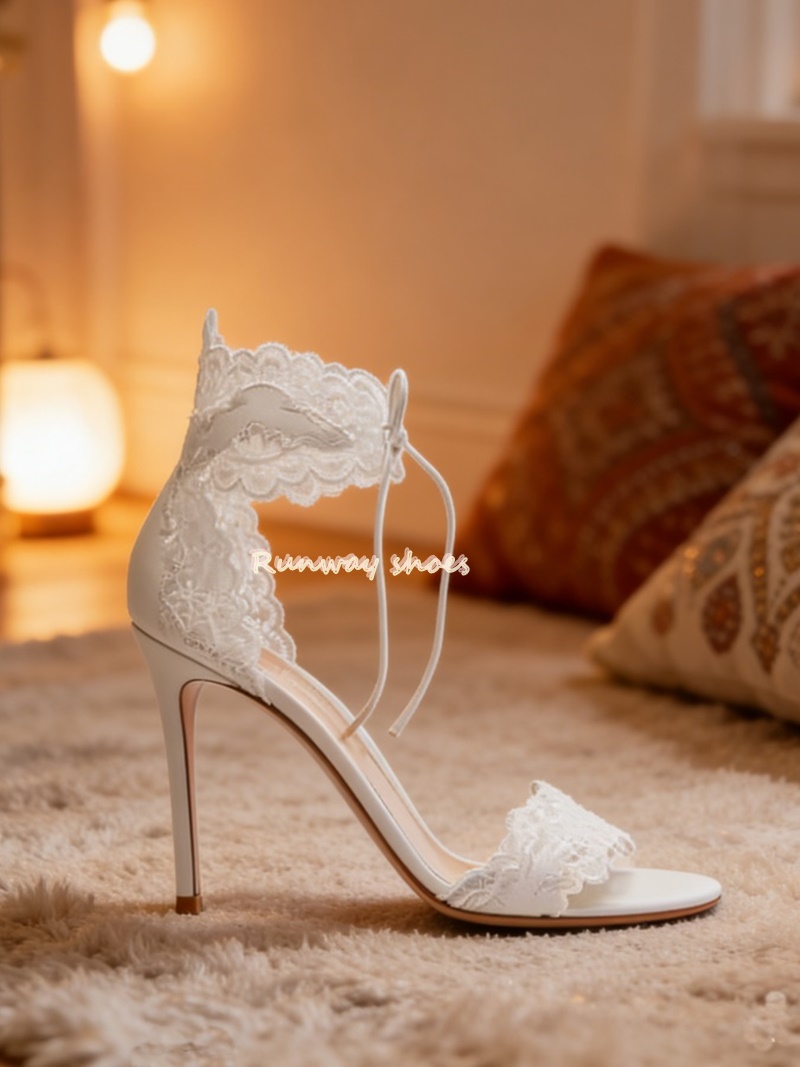 Wedding Super - Scarpe da Sposa Bianche con Cinturino