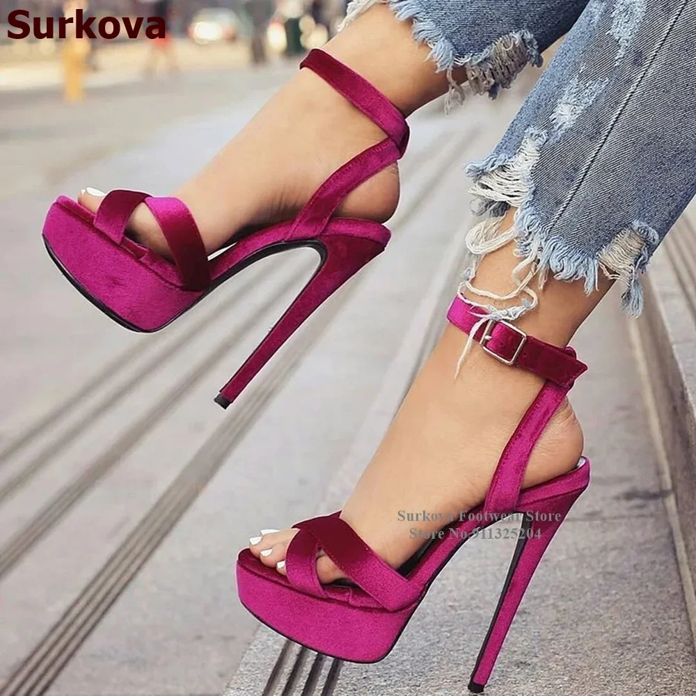 Wedding Super - Surkova Sandali con plateau in velluto