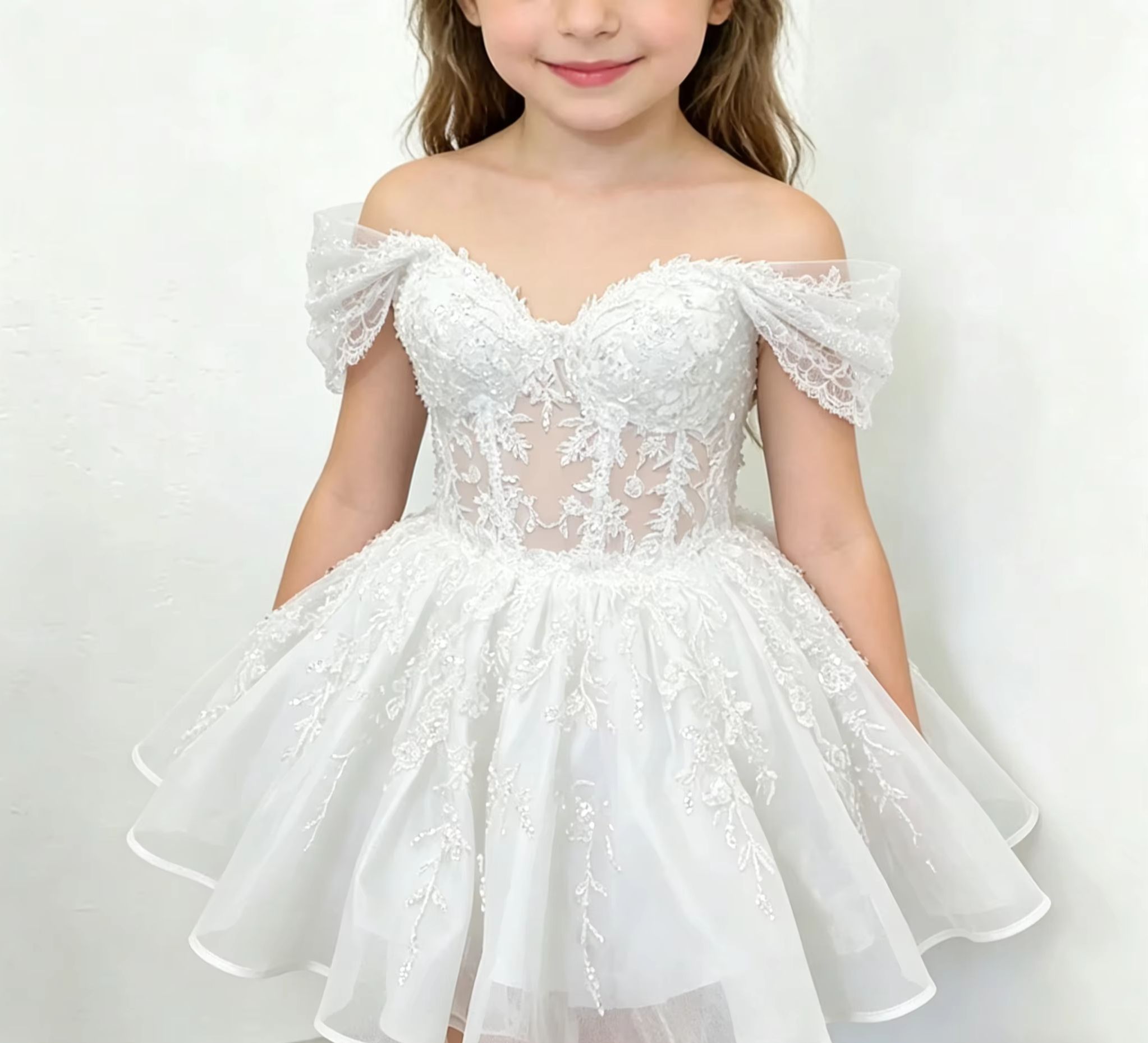 Bridal Sash Ribbon - Abito da damigella bianco personalizzato con